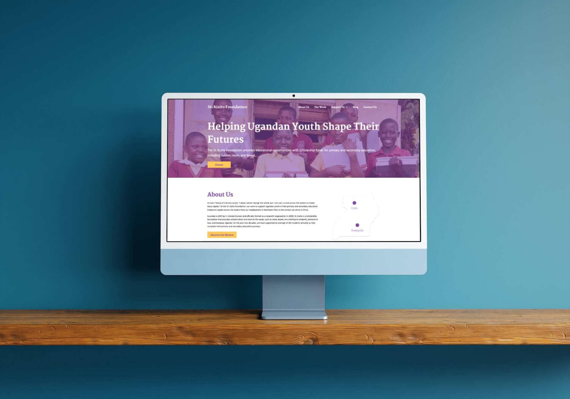 st. kizito foundation website mockup