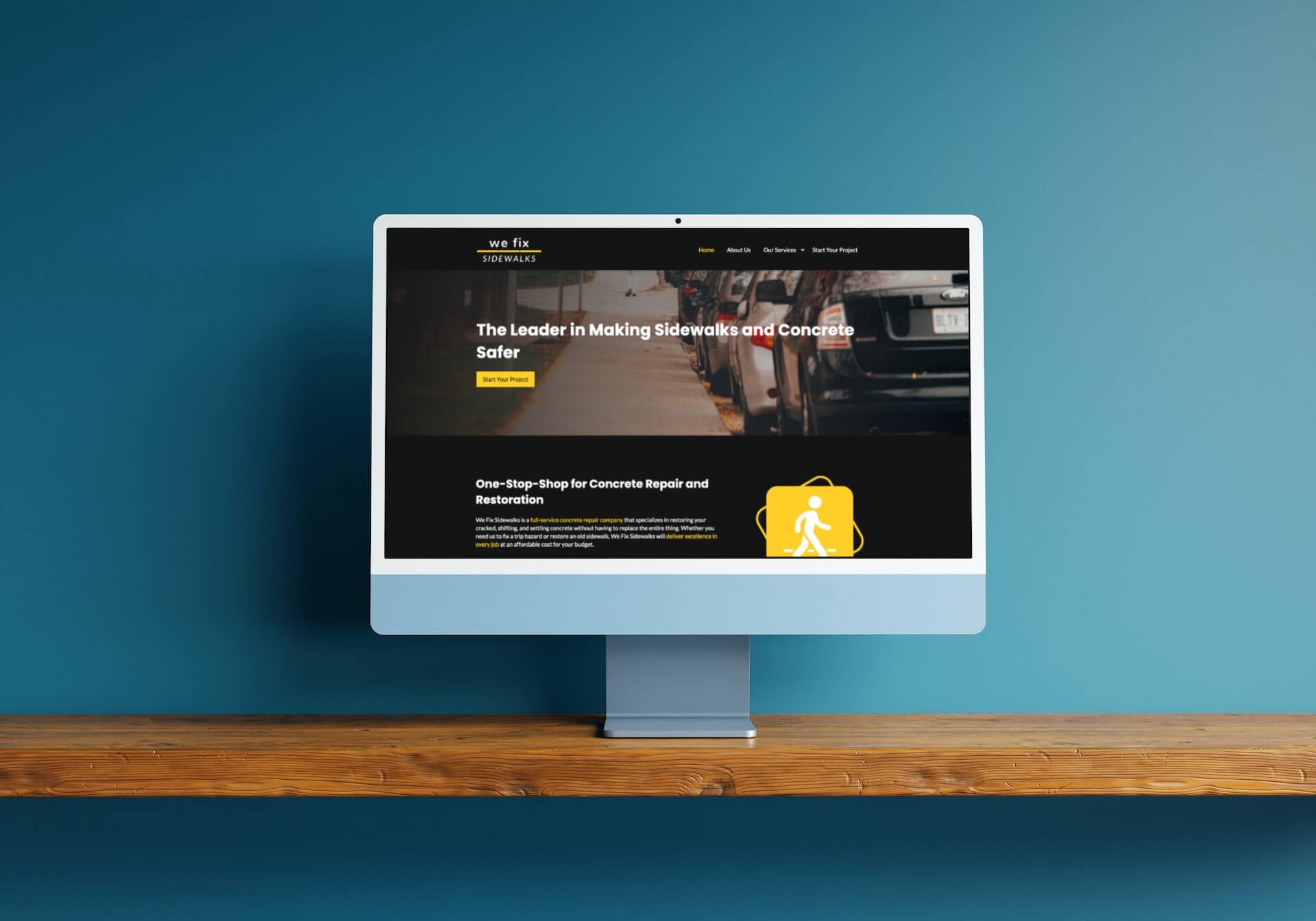 we fix sidewalks website mockup