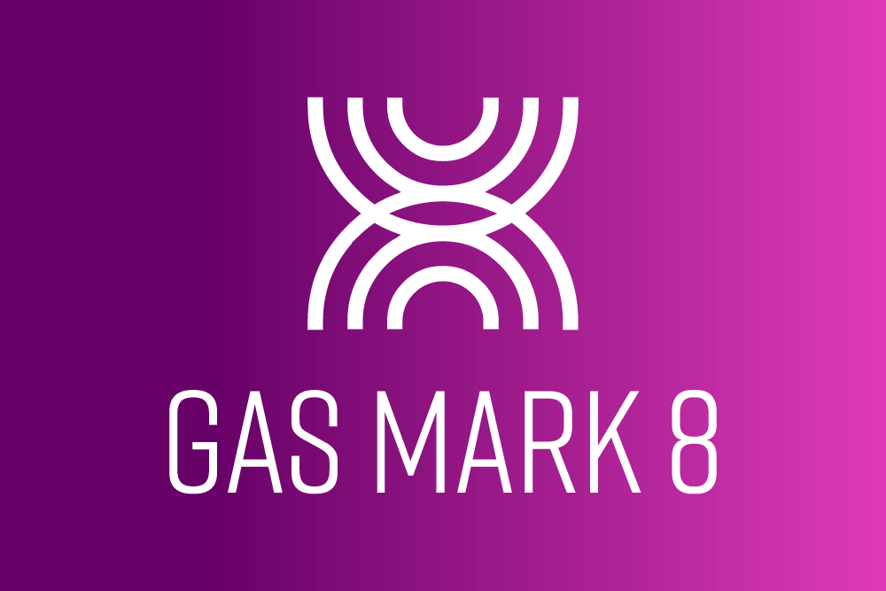 gas mark 8 logo against a gradient background