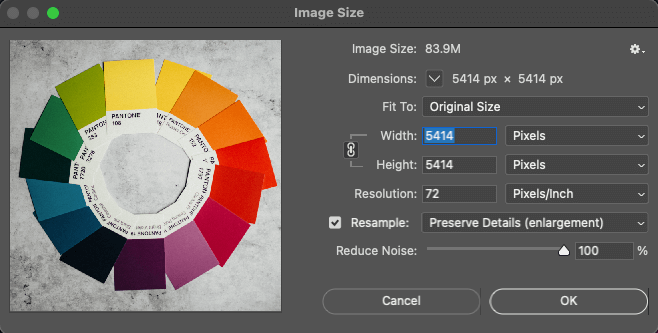 window showing photoshop image size