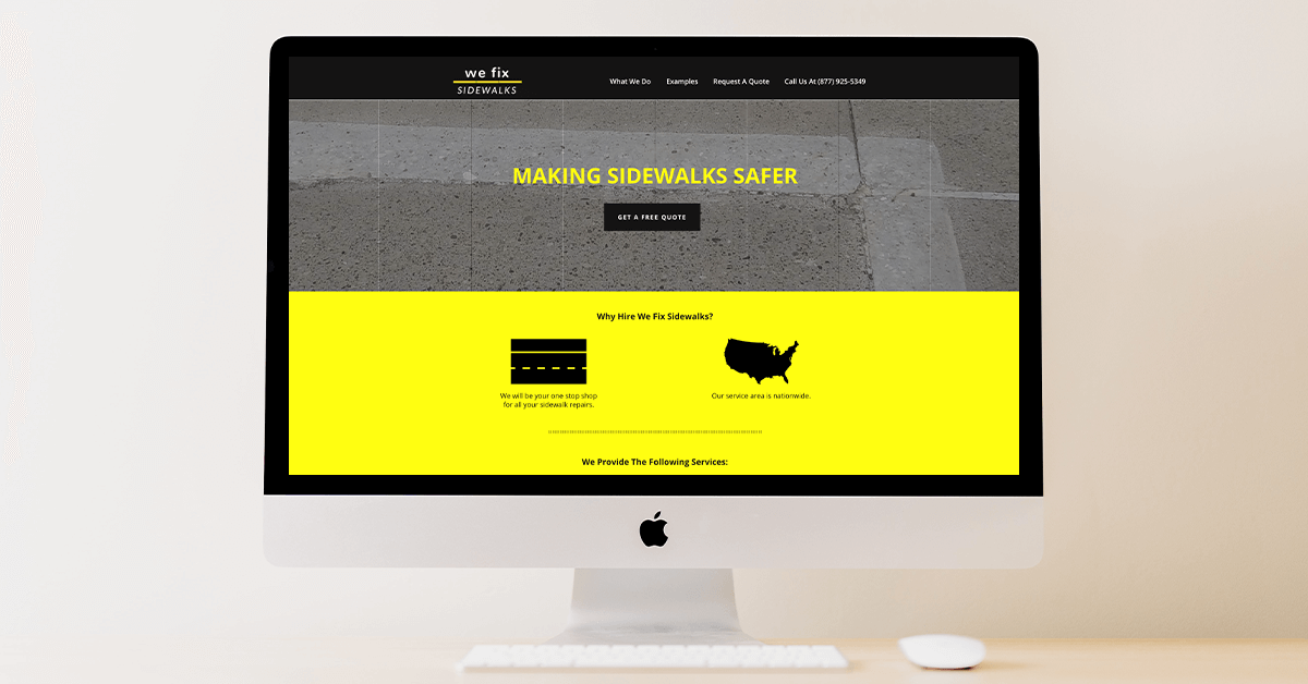 we fix sidewalks website before our redesign